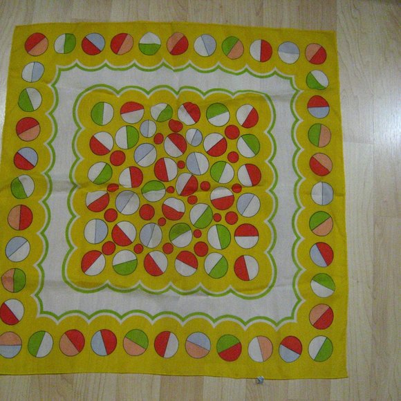 🛍 Mid Century Modern Vintage 1960's Geometric Scarf - Picture 5 of 7